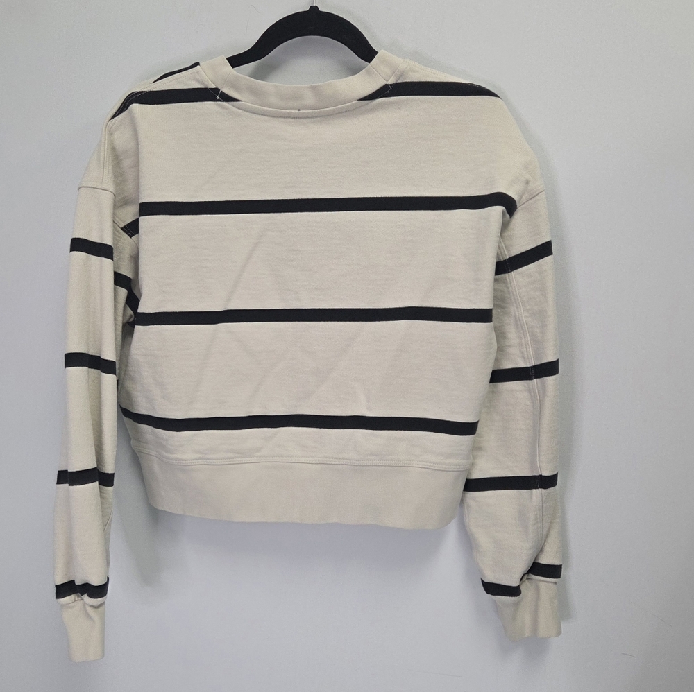 Lululemon Perfectly Oversized Cropped Crew Women’s Size 4 Striped Sweatshirt - Picture 3 of 5